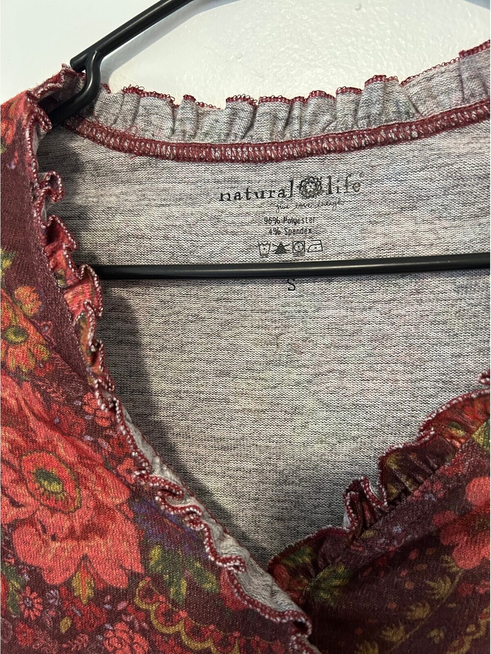 Natural Life NWT Sample Juliet Floral Ruffle Top Small Boho Cardigan - Picture 3 of 4